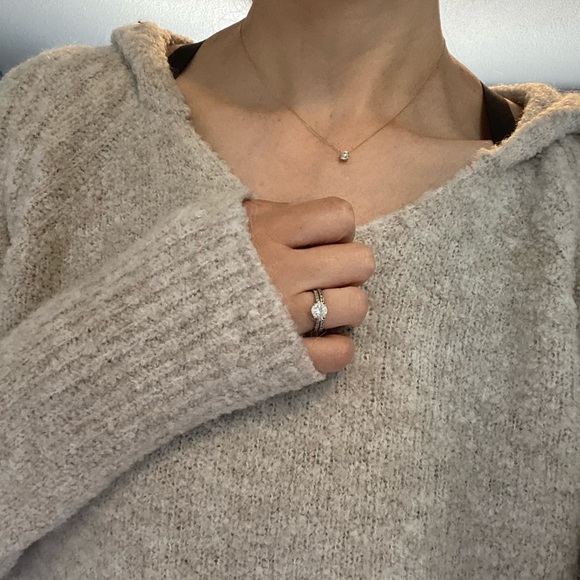 1ct round cut CZ wedding set in sterling silver 💎 - Picture 3 of 8